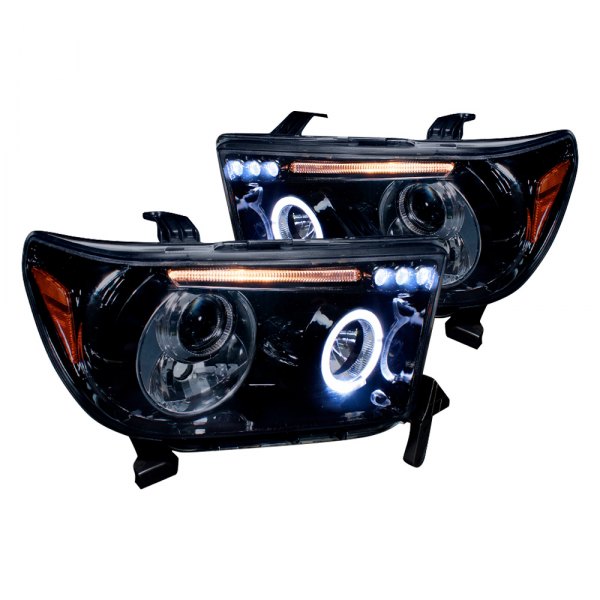 Spec-D® - Gloss Black/Smoke Halo Projector Headlights with Parking LEDs