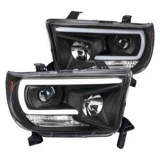 Spec-D® - Driver and Passenger Side Matte Black LED DRL Bar Projector Headlights