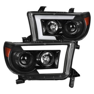 Spec-D® - Driver and Passenger Side Black Sequential LED DRL Bar Projector Headlights