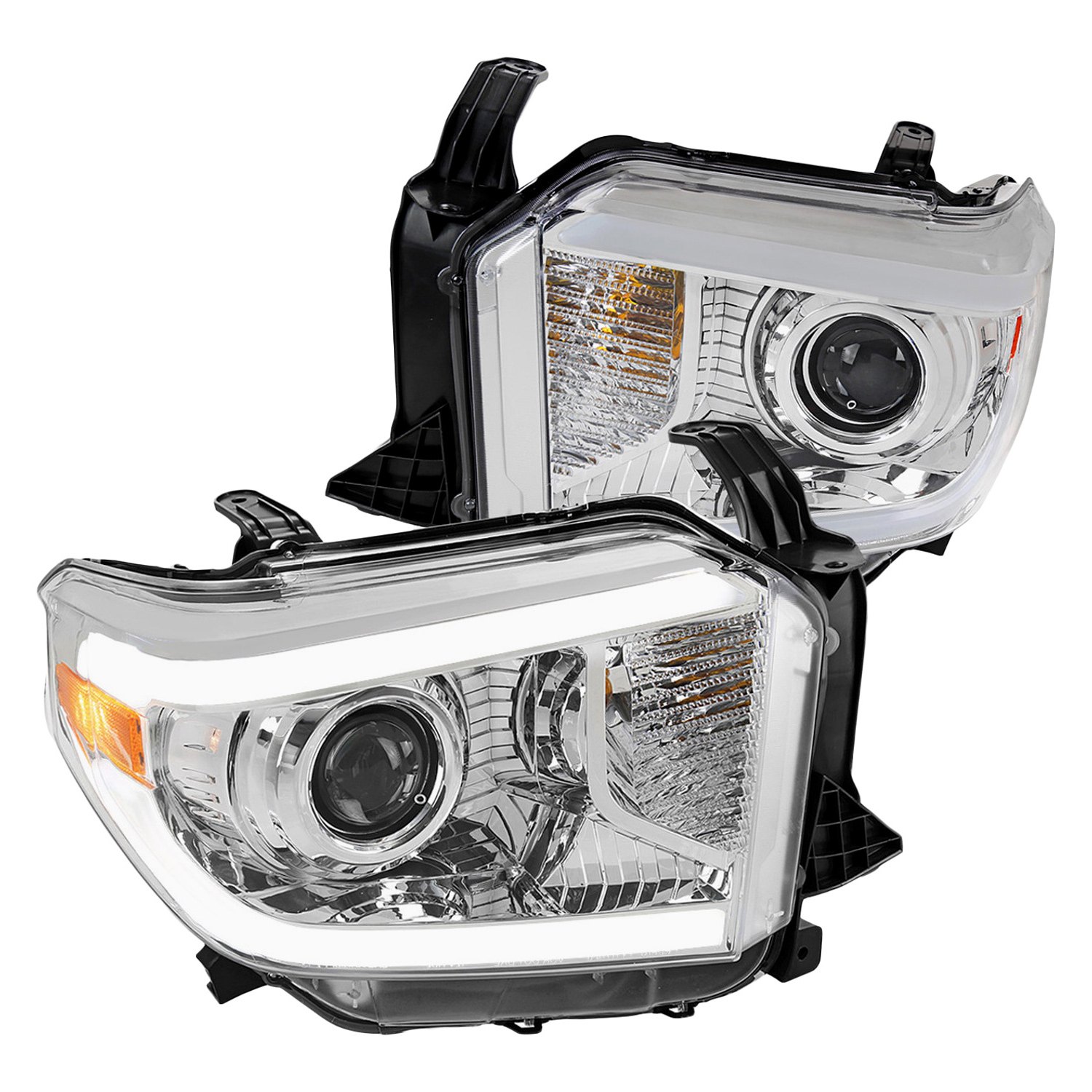 Spec-D® 2LHP-TUN14-DRL-GO - Chrome LED DRL Bar Projector Headlights