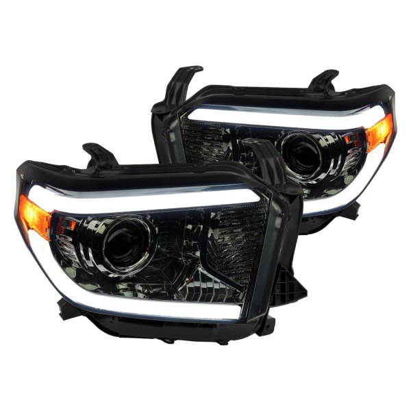 Spec-D® - Chrome/Smoke LED DRL Bar Projector Headlights