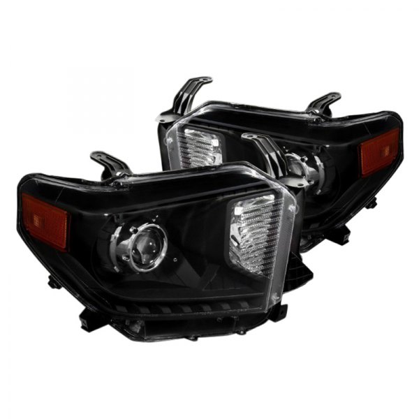 Spec-D® - Retro Style Black Projector Headlights, Toyota Tundra