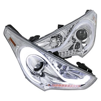 Spec-D® - Driver and Passenger Side Chrome DRL Bar Projector Headlights with LED Turn Signal