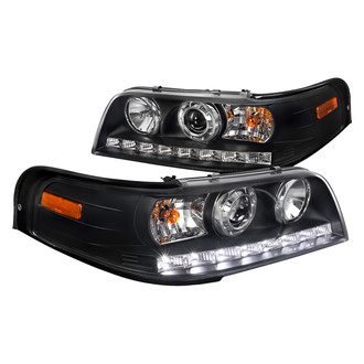 Spec-D® - Driver and Passenger Side Black Projector Headlights with LED DRL