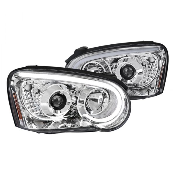 Spec-D® - Chrome LED DRL Bar Projector Headlights, Subaru Impreza