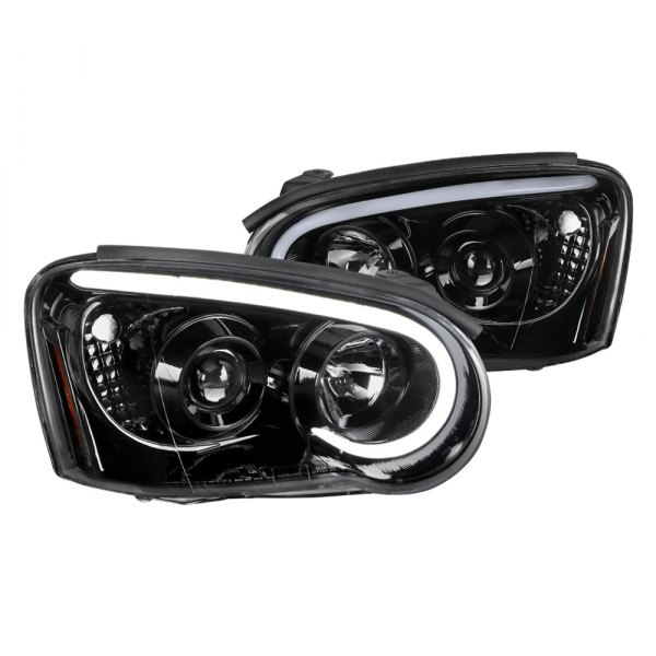Spec-D® - Gloss Black LED DRL Bar Projector Headlights, Subaru Impreza