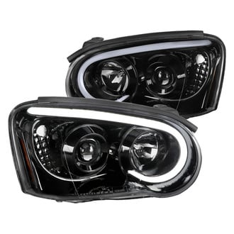 Spec-D® - Driver and Passenger Side Gloss Black LED DRL Bar Projector Headlights