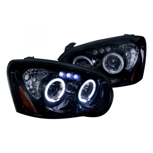Spec-D® - Gloss Black/Smoke Dual Halo Projector Headlights with Parking LEDs