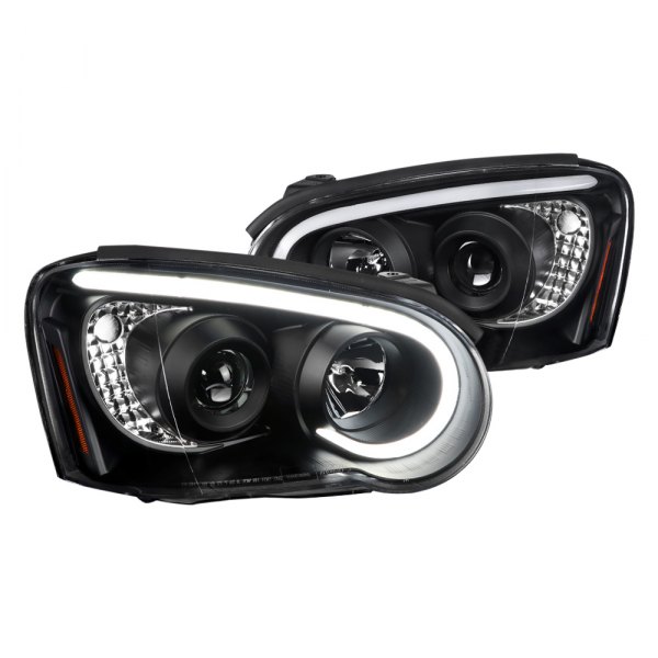 Spec-D® - Matte Black LED DRL Bar Projector Headlights, Subaru Impreza