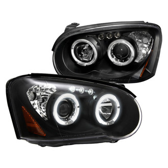 Spec-D® - Driver and Passenger Side Black Dual Halo Projector Headlights with Parking LEDs