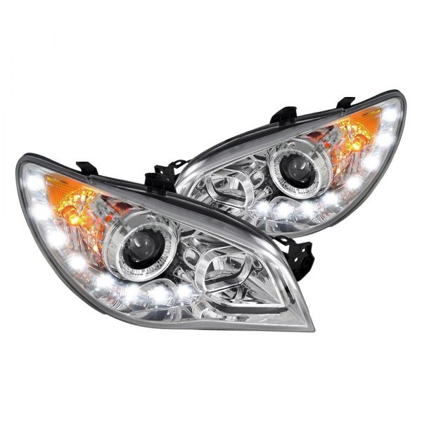Spec-D® - Chrome Projector Headlights with LED DRL, Subaru WRX