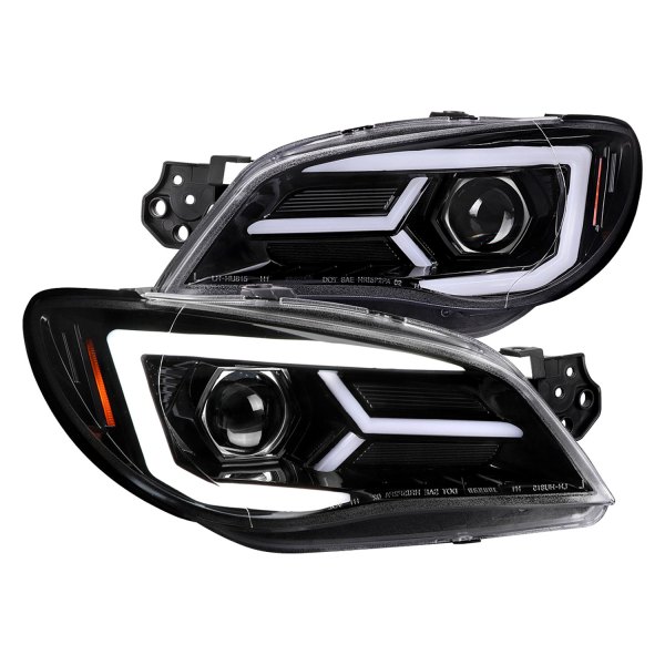 Spec-D® - Driver and Passenger Side Glossy Black Sequential LED Light Tube Projector Headlights