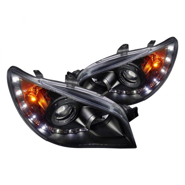 Spec-D® - Black Projector Headlights with LED DRL, Subaru WRX