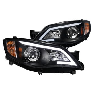 Spec-D® - Driver and Passenger Side Black LED DRL Bar Projector Headlights