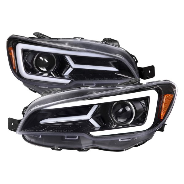 Spec-D® - Glossy Black Sequential LED DRL Bar Projector Headlights