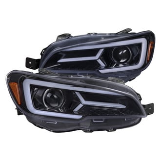 Spec-D® - Driver and Passenger Side Glossy Black/Smoke Sequential LED DRL Bar Projector Headlights