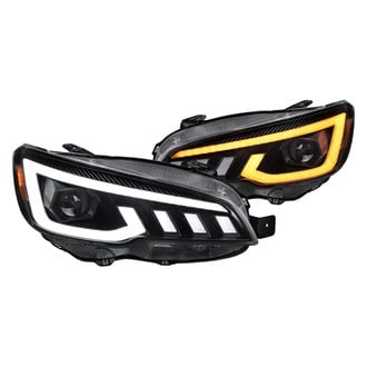 Spec-D® - Driver and Passenger Side Black Sequential LED DRL Bar Projector Headlights