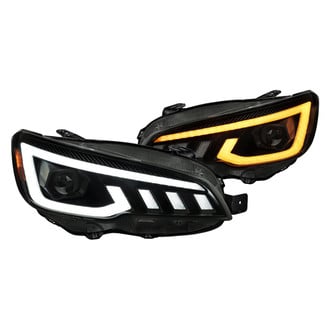 Spec-D® - Driver and Passenger Side Black/Smoke Sequential LED DRL Bar Projector Headlights