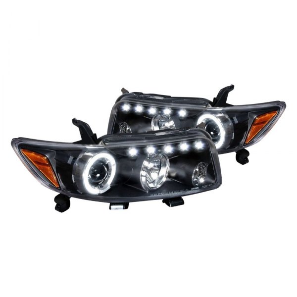 Spec-D® - Black Dual Halo Projector Headlights with Parking LEDs, Scion xB