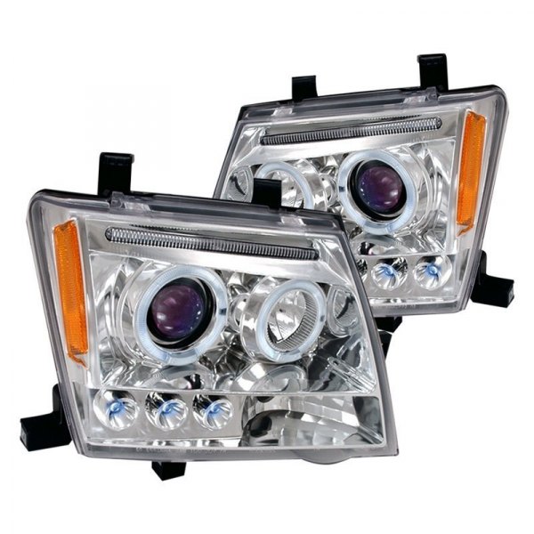 Spec-D® - Chrome Dual Halo Projector Headlights with Parking LEDs, Nissan Xterra