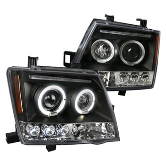 Spec-D® - Driver and Passenger Side Black Dual Halo Projector Headlights with Parking LEDs