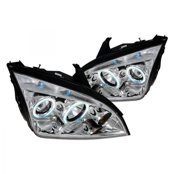 Spec-D® - Chrome CCFL Halo Projector Headlights with Parking LEDs, Ford Focus