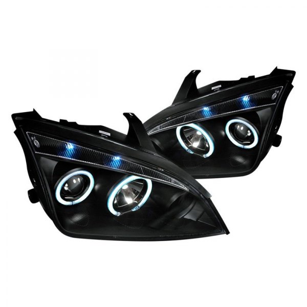 Spec-D® - Black CCFL Halo Projector Headlights with Parking LEDs, Ford Focus