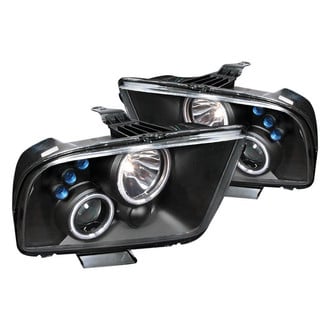 Spec-D® - Driver and Passenger Side Black CCFL Dual Halo Projector Headlights with Parking LEDs