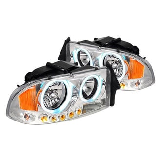 Spec-D® - Driver and Passenger Side Chrome CCFL Dual Halo Euro Headlights with Parking LEDs