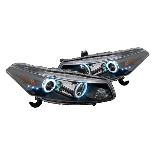 Spec-D® - Black CCFL Halo Projector Headlights with Parking LEDs, Honda Accord
