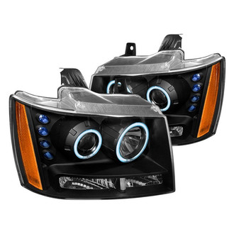 Spec-D® - Driver and Passenger Side Black CCFL Dual Halo Projector Headlights with Parking LEDs