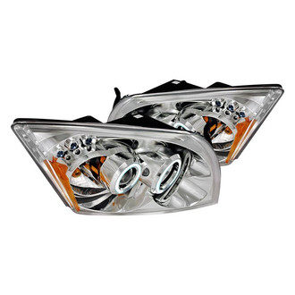 Spec-D® - Driver and Passenger Side Chrome Dual Halo Projector Headlights with Parking LEDs