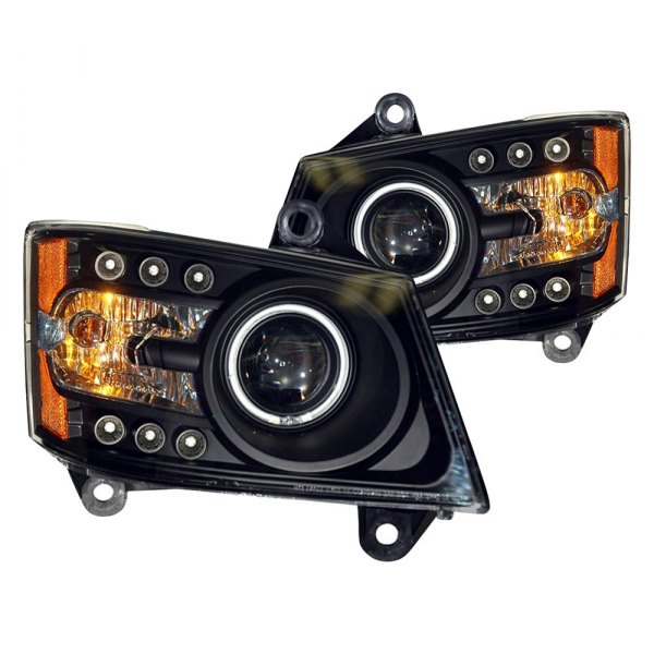 Spec-D® - Black CCFL Halo Projector Headlights with Parking LEDs, Dodge Caliber