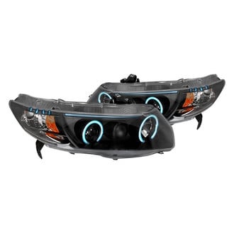 Spec-D® - Driver and Passenger Side Black CCFL Dual Halo Projector Headlights with Parking LEDs