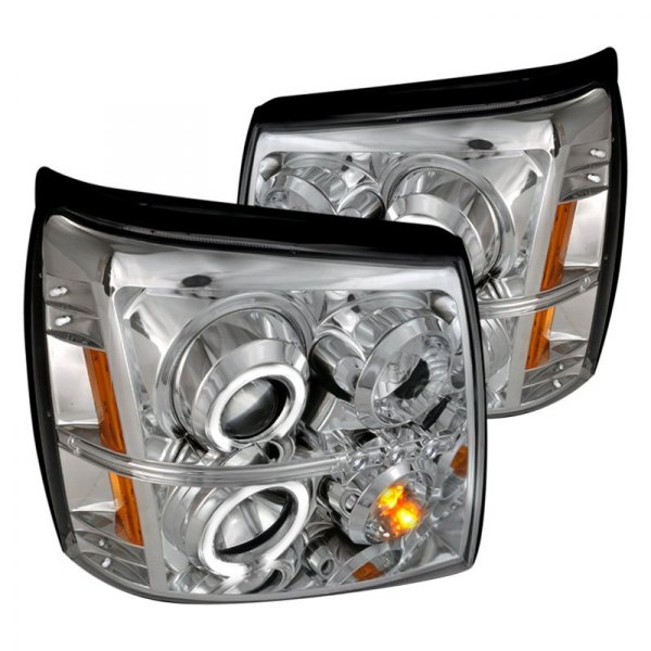 Spec-D® - Chrome CCFL Halo Projector Headlights with Parking LEDs, Cadillac Escalade