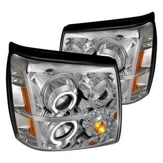 Spec-D® - Driver and Passenger Side Chrome CCFL Halo Projector Headlights with Parking LEDs