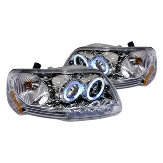 Spec-D® - Driver and Passenger Side Chrome Dual Halo Projector Headlights with Parking LEDs