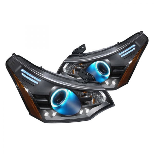 Spec-D® - Black CCFL Halo Projector Headlights with Parking LEDs, Ford Focus