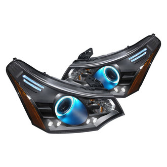 Spec-D® - Driver and Passenger Side Black CCFL Halo Projector Headlights with Parking LEDs