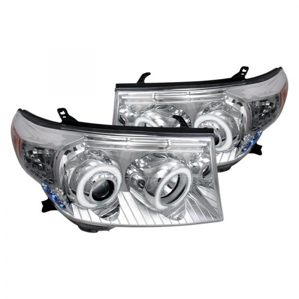 Spec-D® - Chrome CCFL Halo Projector Headlights with Parking LEDs, Toyota Land Cruiser