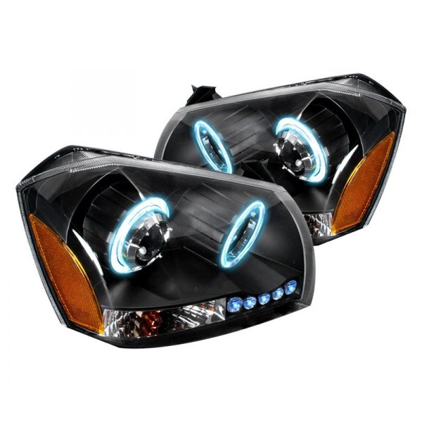 Spec-D® - Black CCFL Dual Halo Projector Headlights with Parking LEDs, Dodge Magnum