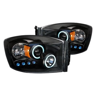 Spec-D® - Driver and Passenger Side Black CCFL Dual Halo Projector Headlights with Parking LEDs