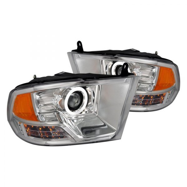 Spec-D® - Chrome CCFL Halo Projector Headlights with LED Turn Signal, Dodge Ram