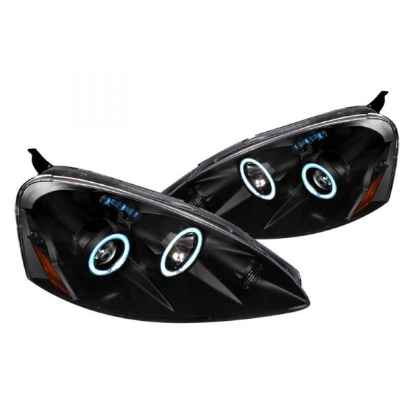 Spec-D® - Black CCFL Dual Halo Projector Headlights with Parking LEDs, Acura RSX