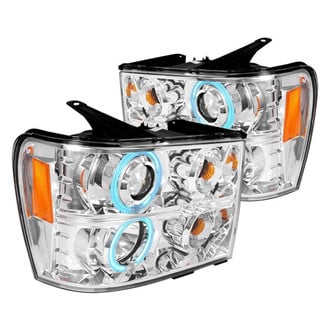 Spec-D® - Driver and Passenger Side Chrome CCFL Halo Projector Headlights with Parking LEDs