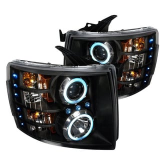 Spec-D® - Driver and Passenger Side Black CCFL Dual Halo Projector Headlights with Parking LEDs