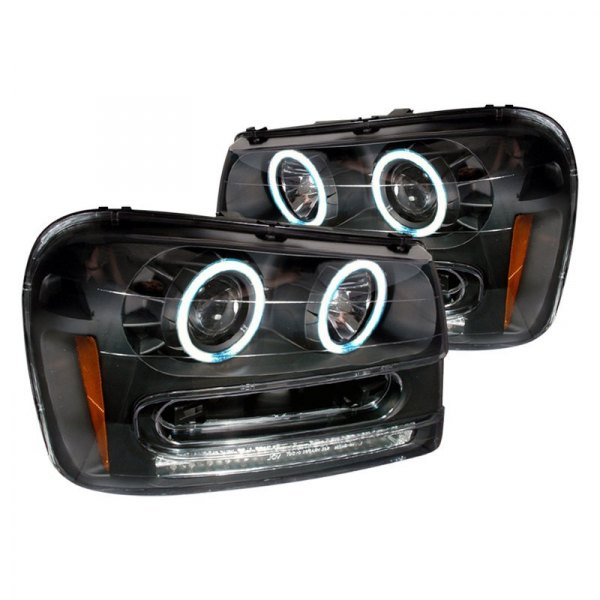 Spec-D® - Black CCFL Halo Projector Headlights with LED Turn Signal, Chevrolet Trailblazer
