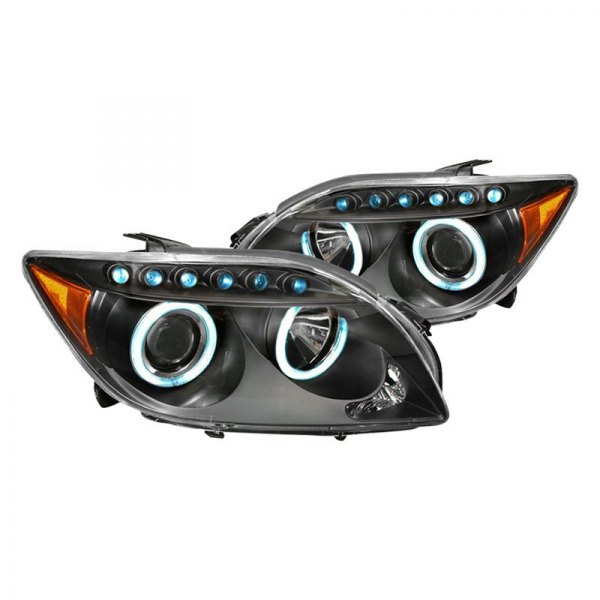 Spec-D® - Black CCFL Halo Projector Headlights with LED DRL, Scion tC