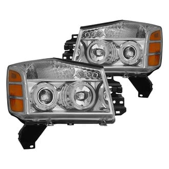 Spec-D® - Driver and Passenger Side Chrome CCFL Halo Projector Headlights with Parking LEDs