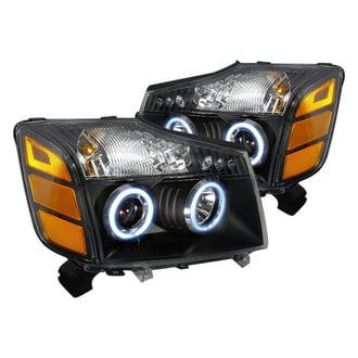 Spec-D® - Driver and Passenger Side Black CCFL Halo Projector Headlights with Parking LEDs